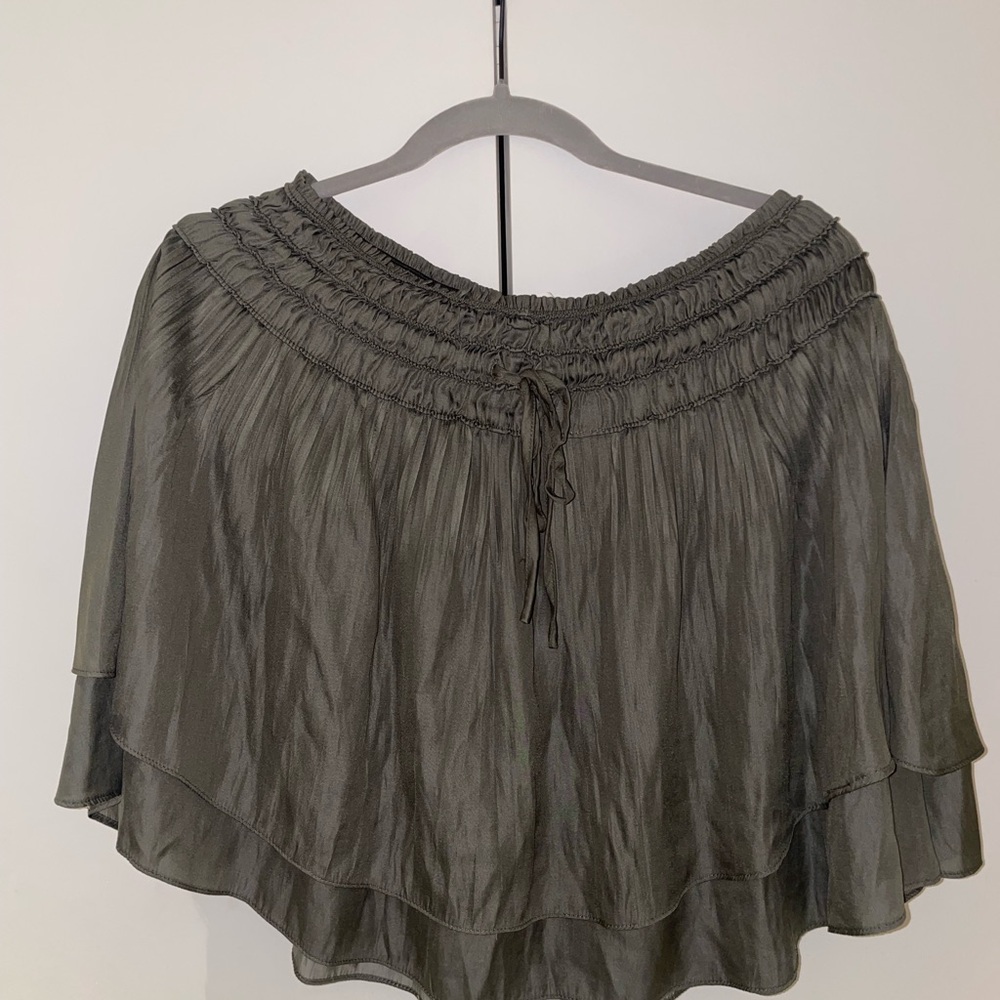 Mustard Seed Olive Layered Skater Skirt
